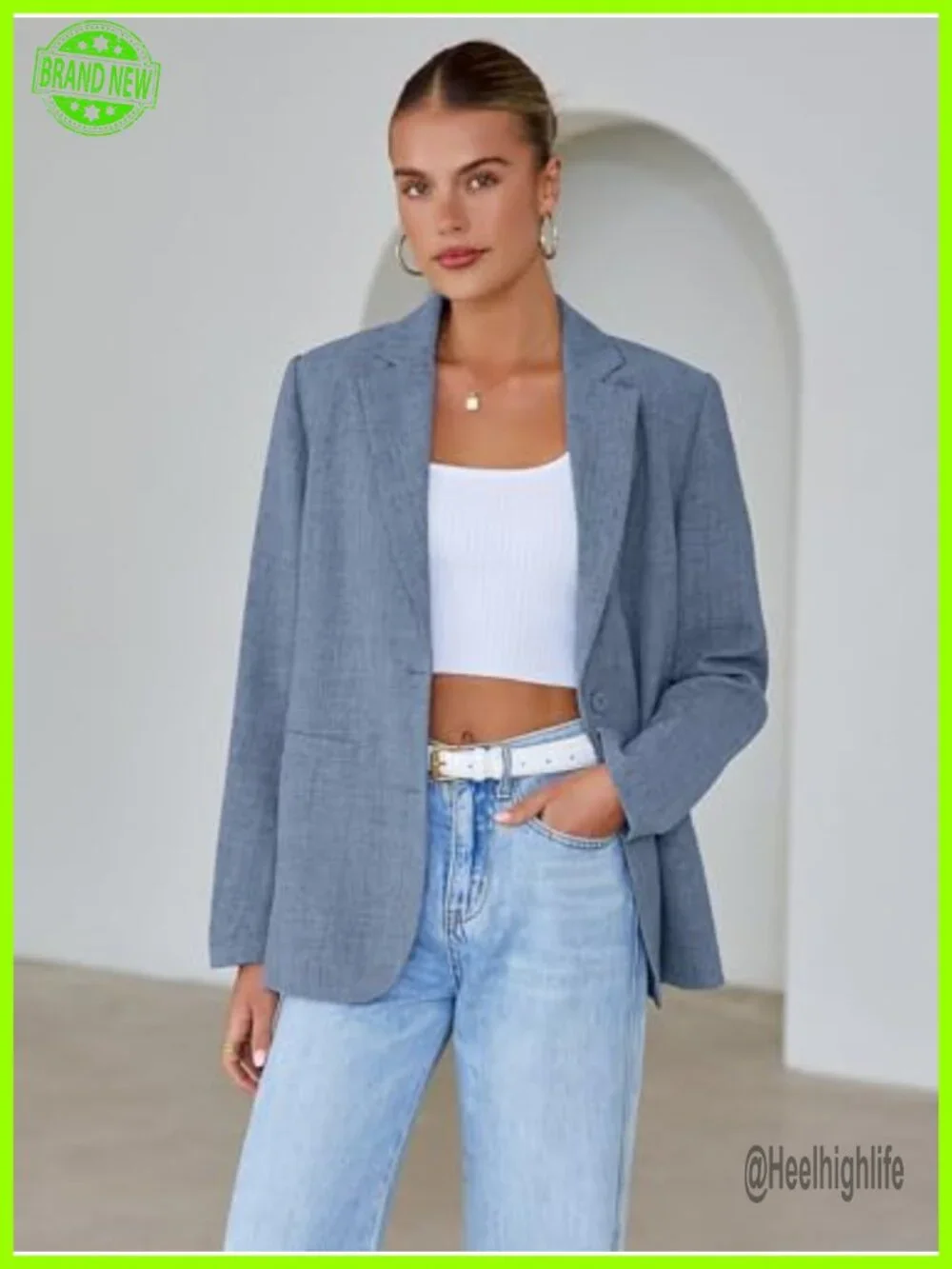 Oversized Blazer for Women Business Casual Long Sleeve Open Front Suit Jacket